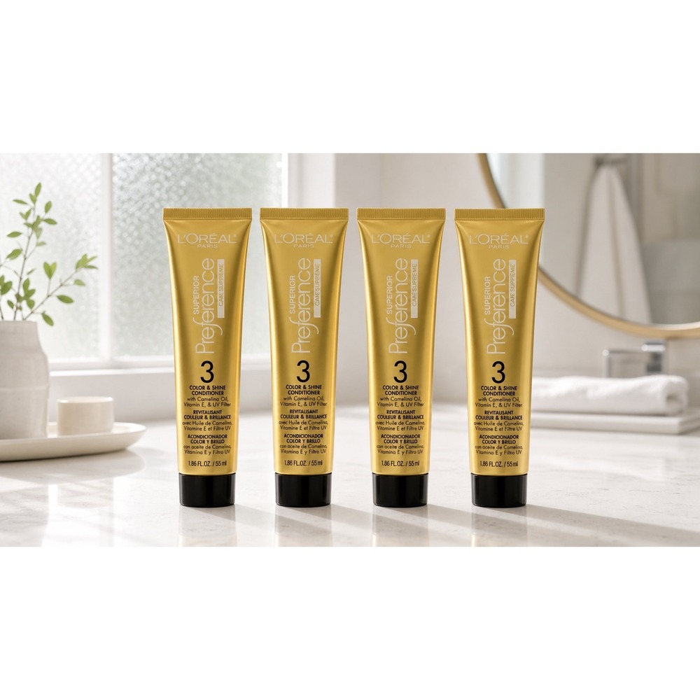 Lot of 4 L'Oreal Superior Preference Color & Shine Conditioner 1.86oz 55ml Each